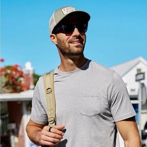 NWT Free Fly Logo Green and Cream Wave Trucker Hat